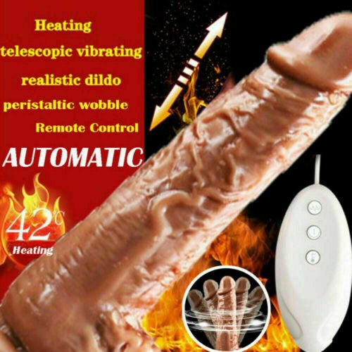 Thrusting Dildo Realistic Telescopic Heating Vibrator G Spot Stimulator Sex Toys 7