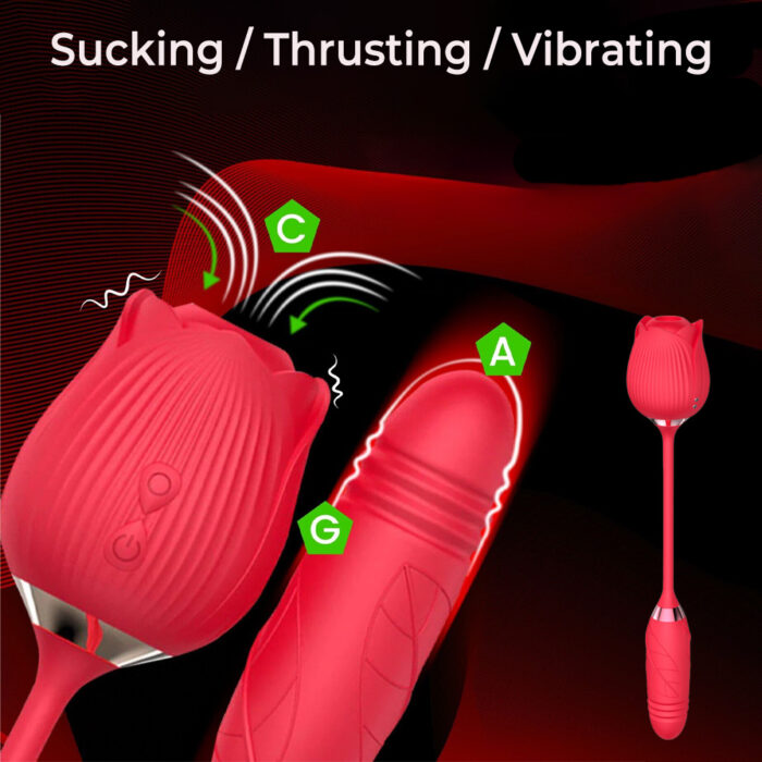 Rose Clitoris Sucking Vibrator, Sucking Vibrator, Thrusting Vibrator, Thrusting Dildo, Clit Sucker, Rose Vibrator