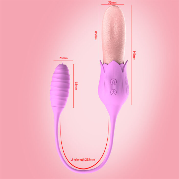 Rose Licking Vibrator Tongue G Spot Oral Clit Stimulator Dildo Egg USB Sex Toy 9