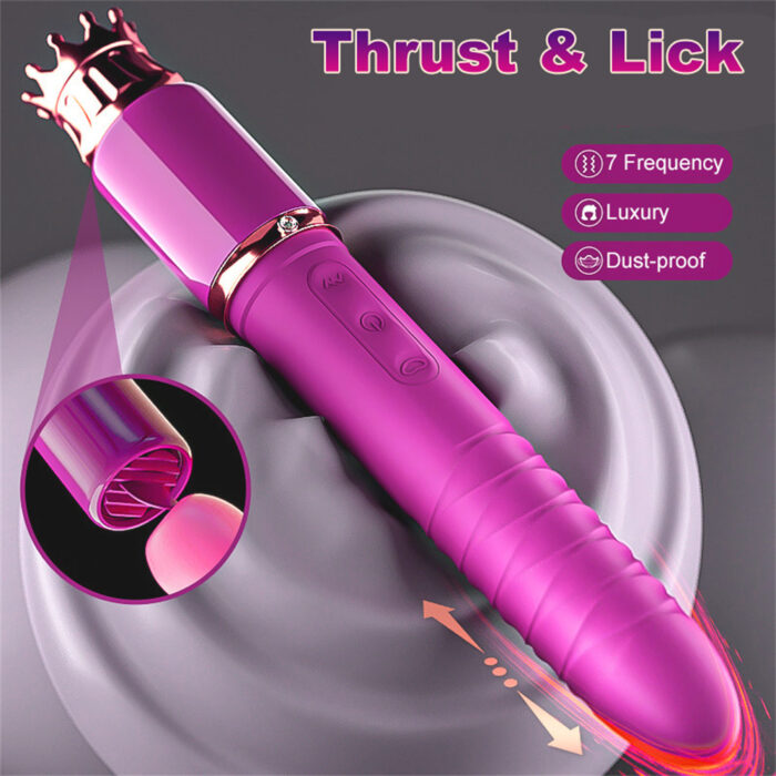 Thrusting Vibrator Licking Clitoris Heating G Spot Dildo Massager Heating Clit Stimulator Sex Toy 2 2