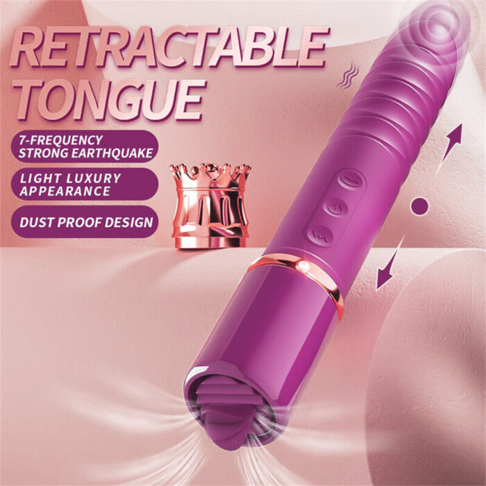 Thrusting Vibrator Licking Clitoris Heating G Spot Dildo Massager Heating Clit Stimulator Sex Toy 2 3