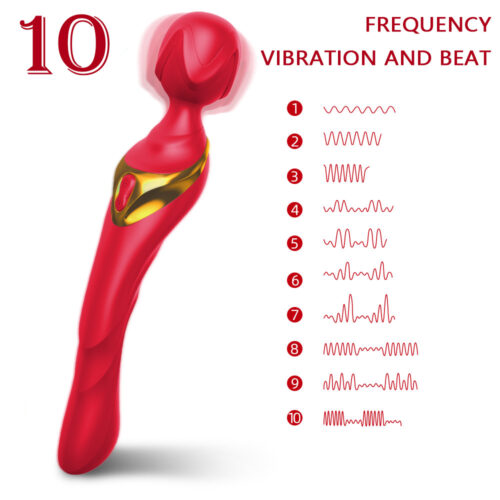 Double Ended Vibrator, Wand Vibrator, Double Head, Wand Massager, G Spot Vibrator, Dildo, Clit Stimulator, Body Massager,