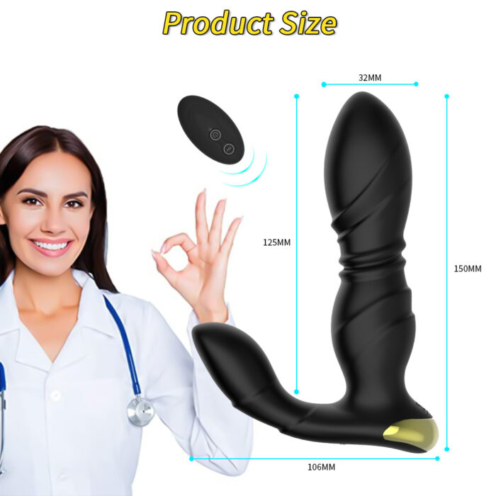 Thrusting Anal Butt Plug Vibrator, Anal Plug Vibrator, Telescopic Prostate Massager, Prostate Massager