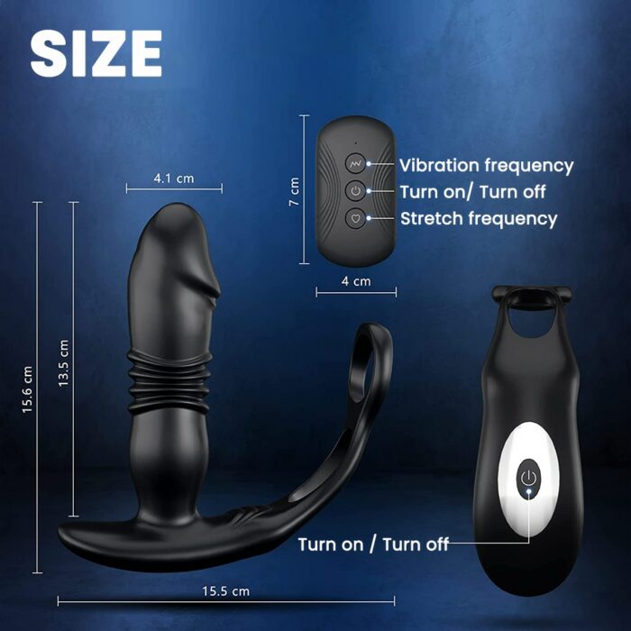 Thrusting Anal Vibrator, Thrusting Butt Plug, Butt Plug Vibrator, Prostate Massager, Dual Cock Ring,