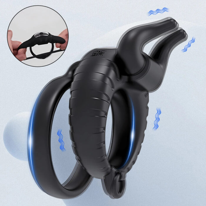 Powerful Penis Cock Ring Vibrator Rechargeable Clit Stimulator Couples